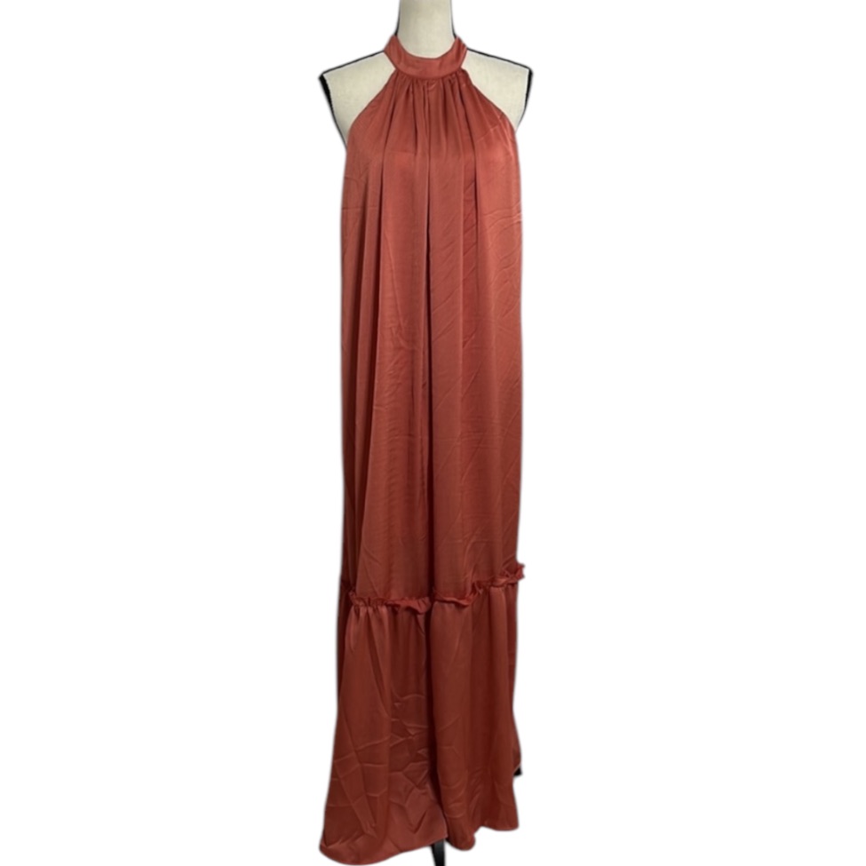 One One Six Sleeveless Maxi Tiered Dress Dusty Rust/Red-Pink